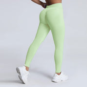 Women Ribbed Waist Band Scrunch Bum