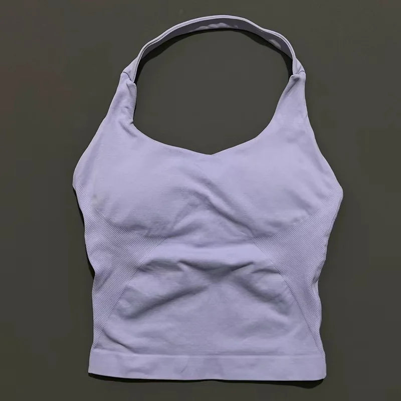 Sports Gym Halter Top Woman Seamless