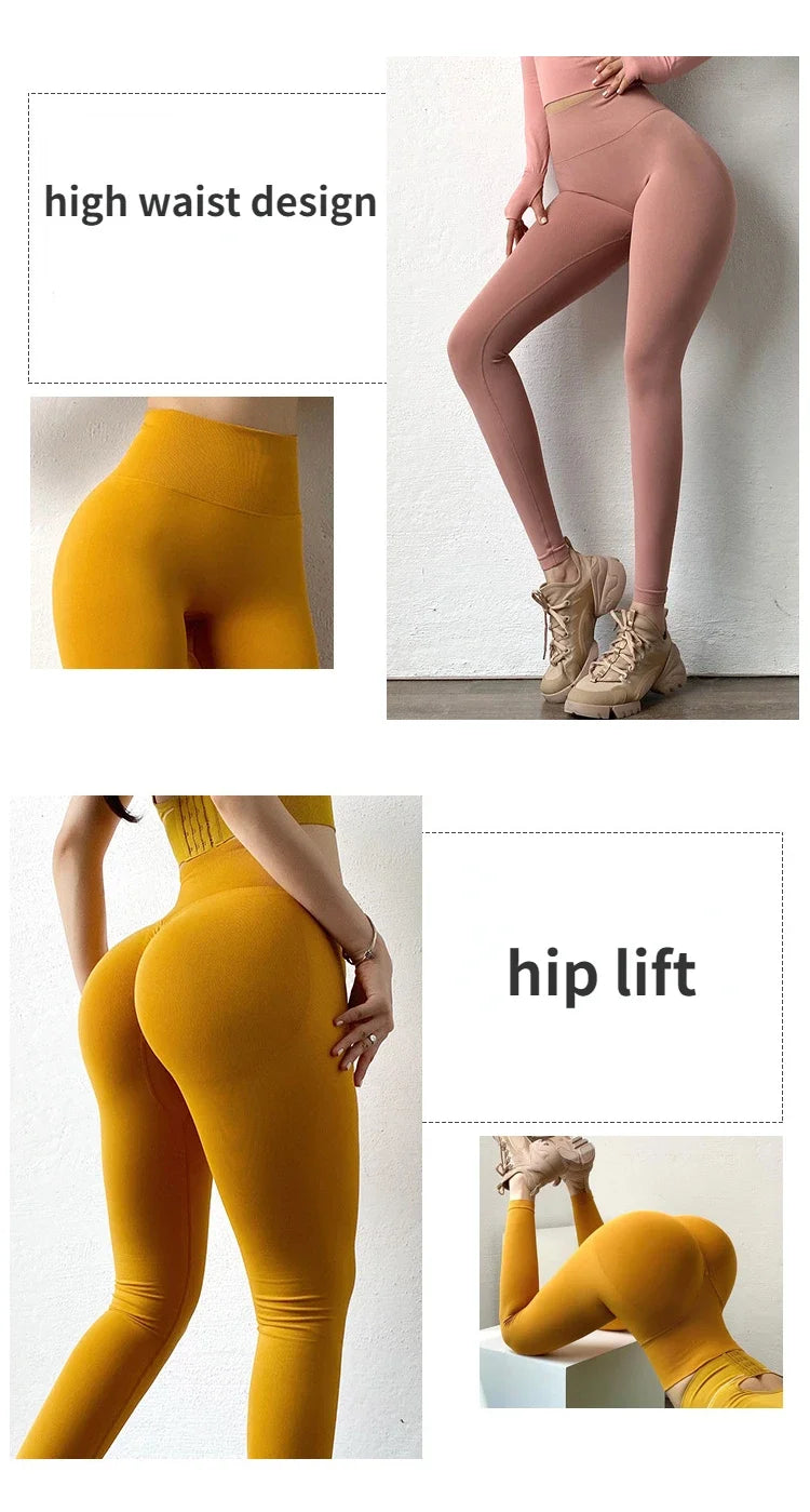 High Waist Solid Leggings Women Seamless