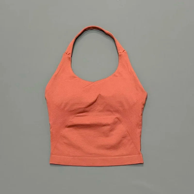 Sports Gym Halter Top Woman Seamless